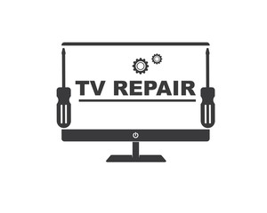 tv repair icon logo vector illustration