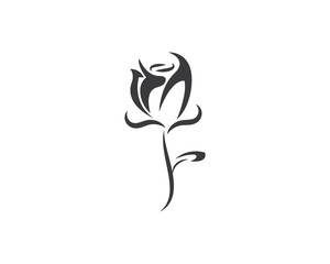 Rose flower Logo vector Template