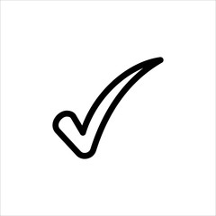 Vector check mark icon. symbol of check list, approval, or confirm with trendy flat outline style icon for web site design, logo, app, UI isolated on white background