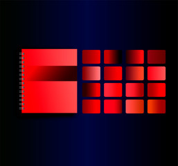 Stylish collection of red gradient prints - design for notebook cover