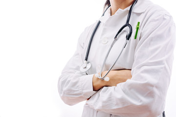 Doctor with stethoscope and white coat