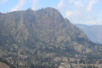 Fototapeta premium The Atmosphere at Seruni Point in Bromo Tengger Semeru National Park, East Java, Indonesia