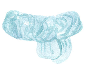 Hand painted watercolor pink scarf. Watercolor illustration isolated on white background.