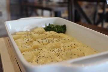 potato gnocchi with white sauce