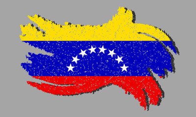 Venezuela grunge flag, Venezuela flag with shadow, vector illustration
