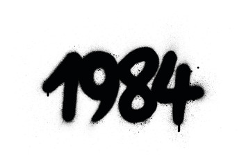graffiti 1984 date sprayed in black over white © johnjohnson
