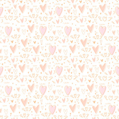 Cute heart seamless pattern background. Vector illustration.