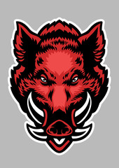 head of wild boar mascot