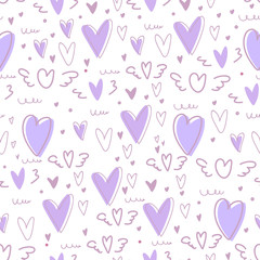 Cute heart seamless pattern background. Vector illustration.