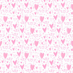 Cute heart seamless pattern background. Vector illustration.