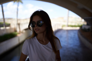 young woman in sunglasses