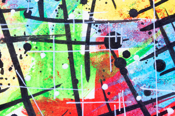 Watercolour and Ink Abstract Lined Background Art