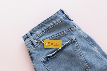 Black friday sale tag on jeans