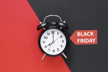 Black friday alarm clock with sticker