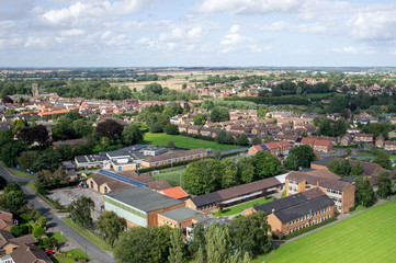 Fototapeta na wymiar Village School Aerial