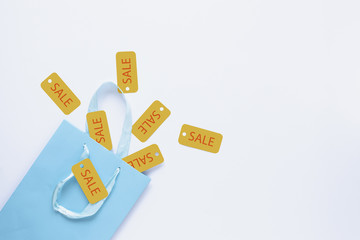 Sale tags coming out of gift bag