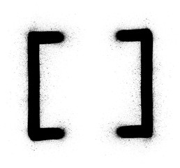 graffiti square brackets sprayed in black over white © johnjohnson