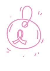 Outline web icon - breast cancer, pink ribbon, medicine for your design. healthcare medical doodle sketch lines