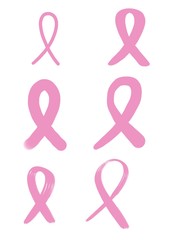 Outline web icon - breast cancer, pink ribbon, medicine for your design. healthcare medical doodle sketch lines