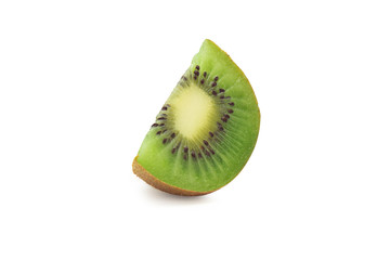 Fototapeta na wymiar Slice ripe kiwi fruit isolated on white background with clipping path