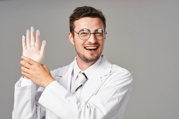 young doctor with pills