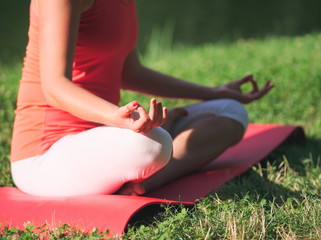 Woman Doing Yoga in the Park