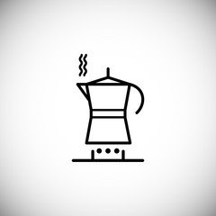 Line syle icon of moka, espresso, gas.