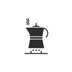 Black icon of moka, espresso, gas.