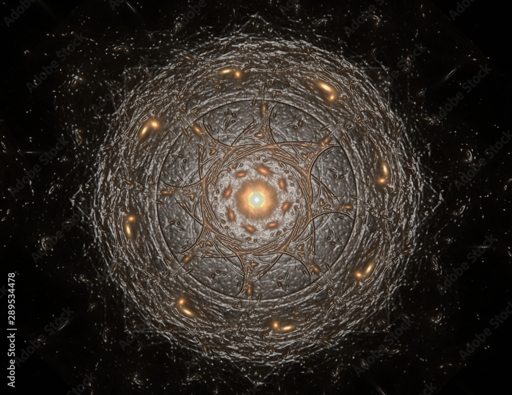 Poster abstract fractal background - computer-generated image. digital art. converging toward the center of