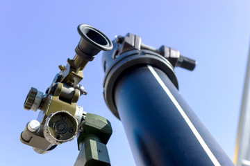 close-up  mine-thrower. sight mine-thrower  against a blue sky.