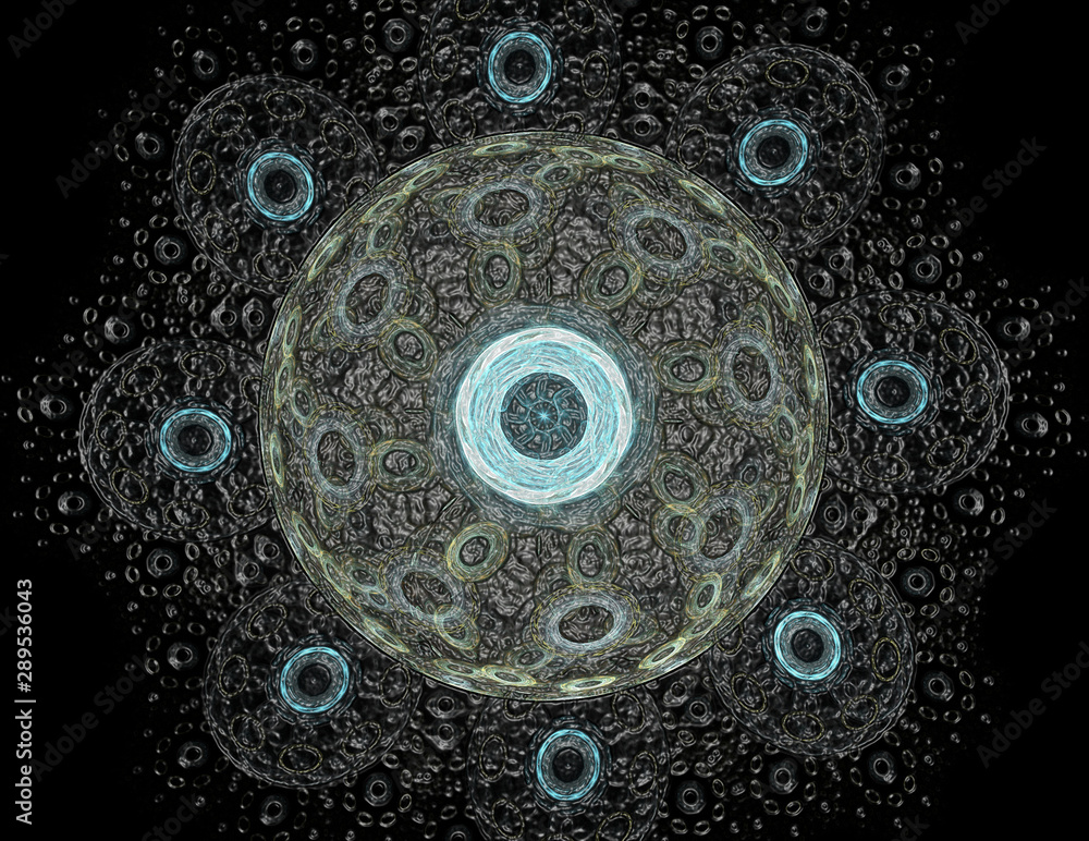 Poster abstract fractal background - computer-generated image. digital art. converging toward the center of
