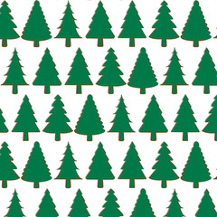 Pine tree pattern isolated on white background,  vector illustration