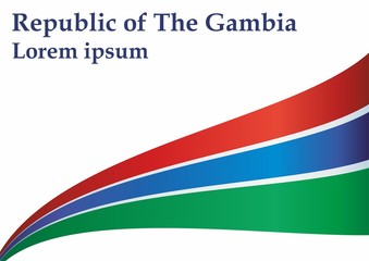 Flag of the Gambia, Republic of The Gambia. Template for award design, an official document with the flag of The Gambia. Bright, colorful vector illustration.