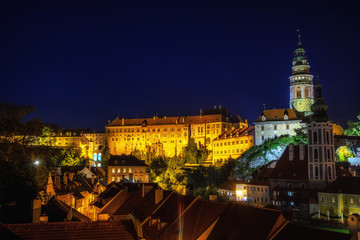 Fototapeta na wymiar cesky krumlov castle at night
