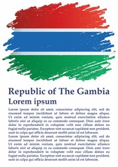 Flag of the Gambia, Republic of The Gambia. Template for award design, an official document with the flag of The Gambia. Bright, colorful vector illustration.