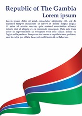 Flag of the Gambia, Republic of The Gambia. Template for award design, an official document with the flag of The Gambia. Bright, colorful vector illustration.
