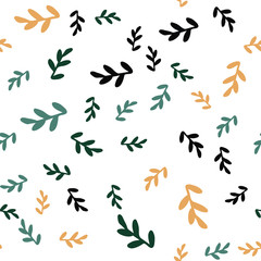 Fototapeta na wymiar leaves seamless repeat pattern