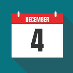 Calendar Date - Desember 4. Planning. Time management.