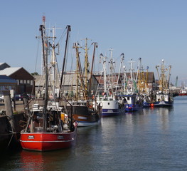 Krabbenkutter im alten Fischereihafen Cuxhaven Nordsee