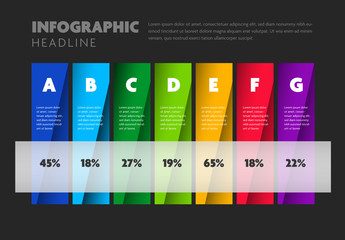 Dark Info Chart Layout with Bright Colors