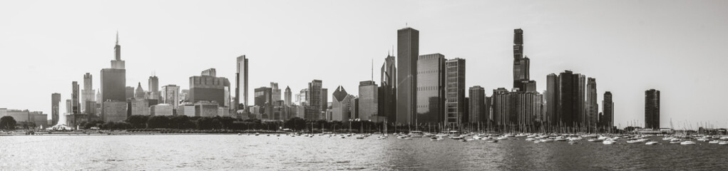 Obraz premium Chicago Skyline latem 2019 roku