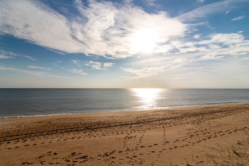 Fototapeta na wymiar Footprints on the beach, Outer Banks North Carolina
