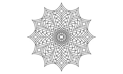 Black line vector mandala pattern