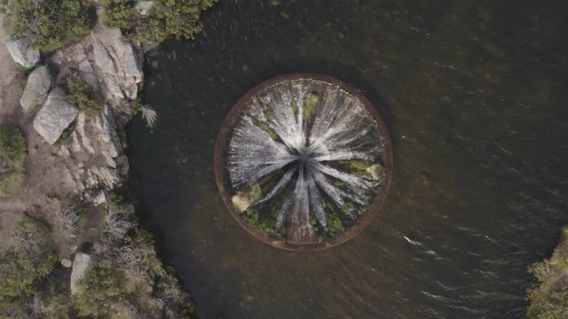 Aerial drone view of Covao dos Conchos in Serra da Estrela, Portugal