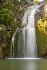 Fototapeta na wymiar Long exposure beautiful view on a waterfall near Kaleytsa village. Bulgaria. 