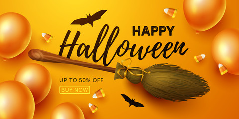 Happy Halloween background. Vector illustration.