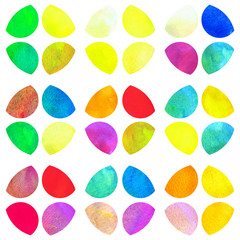 Abstract seamless pattern with watercolor texture and spots or circles.