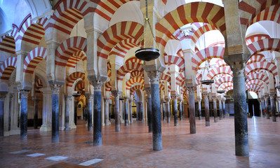 Al Andalus architecture in the Mosque of Cordoba (Mezquita de Córdoba) World Heritage Site by Unesco, one of the most famous monuments of Andalusia and Spain.