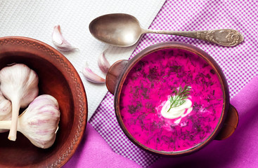 Holodnik - traditional Lithuanian (Russian, Ukrainian, Belorussian, Polish) cold beetroot soup
