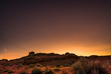 Sunset in the desert surrounding Page Arizona USA